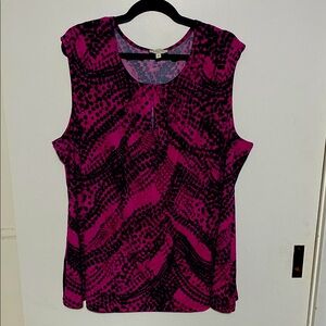 Women's Sleeveless Top - Pink and Black